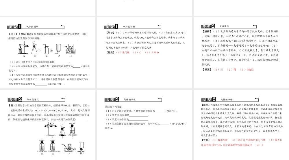 （广西地区）中考化学总复习 第二篇 专题聚焦 专题二 气体的制取与净化课件-人教版初中九年级全册化学课件