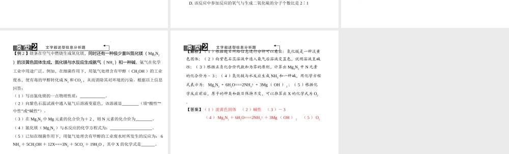 （广西地区）中考化学总复习 第二篇 专题聚焦 专题五 信息分析题课件-人教版初中九年级全册化学课件