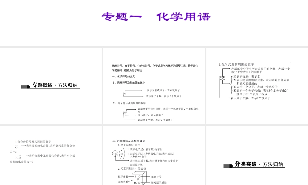 （广西地区）中考化学总复习 第二篇 专题聚焦 专题一 化学用语课件-人教版初中九年级全册化学课件