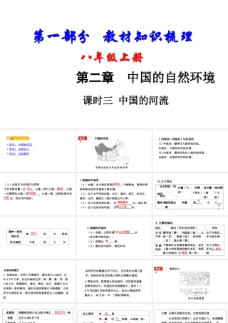 （新疆地区）中考地理总复习 第二章 中国的自然环境（课时三 中国的河流）基础知识梳理课件-人教版初中九年级全册地理课件