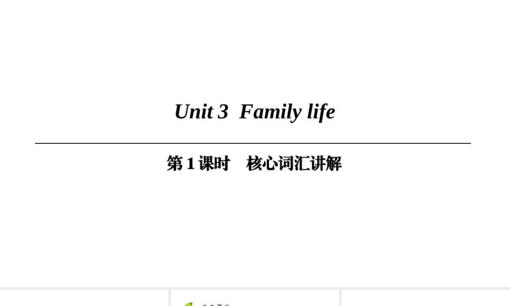 （广州沈阳通用）九年级英语上册 Module 2 Ideas and viewpoints Unit 3 Family life（第1课时）核心词汇讲解课件 牛津深圳版-牛津深圳版初中九年级上册英语课件
