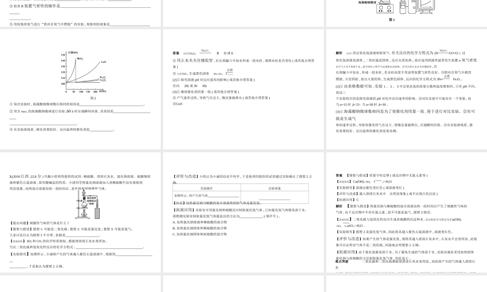 （广西专用）中考化学复习 专题十七 科学探究题（试卷部分）课件-人教版初中九年级全册化学课件