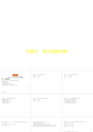 （广西专用）中考化学复习 专题五 常见的酸和碱（试卷部分）课件-人教版初中九年级全册化学课件
