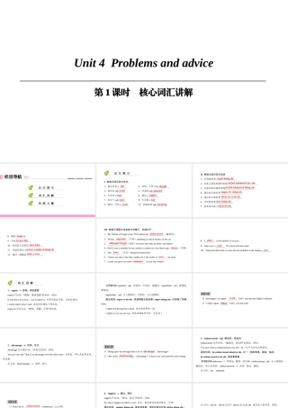 （广州沈阳通用）九年级英语上册 Module 2 Ideas and viewpoints Unit 4 Problems and advice（第1课时）核心词汇讲解课件 牛津深圳版-牛津深圳版初中九年级上册英语课件
