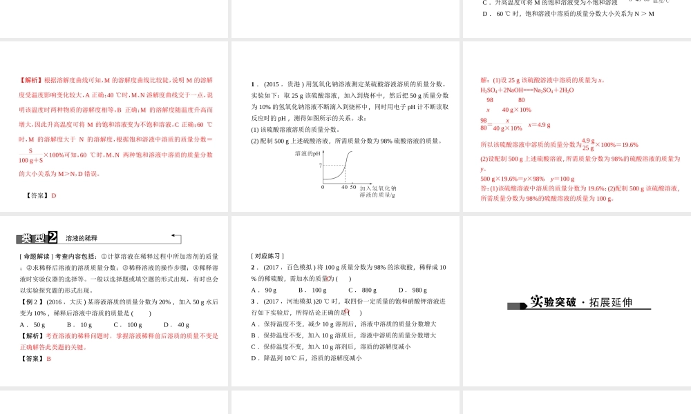 （广西地区）中考化学总复习 第一篇 考点聚焦 第15讲 溶液的浓度课件-人教版初中九年级全册化学课件