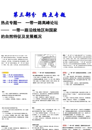 （新疆地区）中考地理总复习 热点专题一 一带一路高峰论坛课件-人教版初中九年级全册地理课件