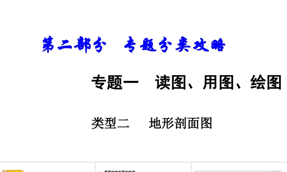 （新疆地区）中考地理总复习 专题一 读图、用图、绘图专题分类攻略 类型二 等高线地图课件-人教版初中九年级全册地理课件