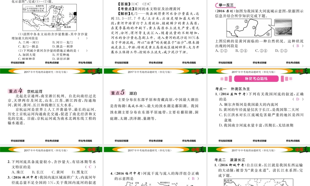（怀化专版）春中考地理 八上 第二章 中国的自然环境（中国的河流）课件-人教版初中九年级全册地理课件