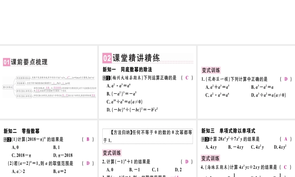 （广东专级数学上册 第十四章《整式的乘法与因式分解》14.1 整式的乘法 14.1.4 整式的乘法（3）课件 （新版）新人教版-（新版）新人教级上册数学课件