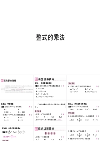（广东专级数学上册 第十四章《整式的乘法与因式分解》14.1 整式的乘法 14.1.4 整式的乘法（3）课件 （新版）新人教版-（新版）新人教级上册数学课件