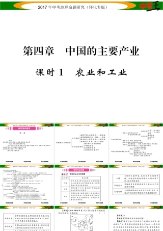 （怀化专版）春中考地理 八上 第四章 中国的主要农业（农业和工业）课件-人教版初中九年级全册地理课件