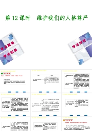 （新疆专版）中考政治 教材基础复习 第三单元 八下 第12课时 维护我们的人格尊严课件-人教版初中九年级全册政治课件