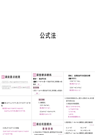 （广东专级数学上册 第十四章《整式的乘法与因式分解》14.3 因式分解 14.3.2 公式法（2）课件 （新版）新人教版-（新版）新人教级上册数学课件