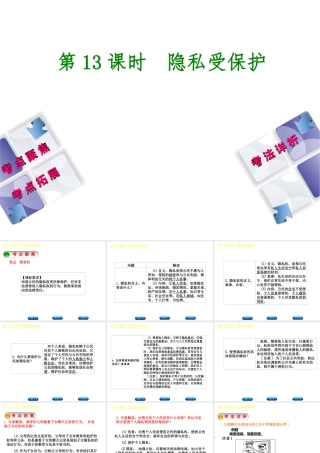 （新疆专版）中考政治 教材基础复习 第三单元 八下 第13课时 隐私受保护课件-人教版初中九年级全册政治课件