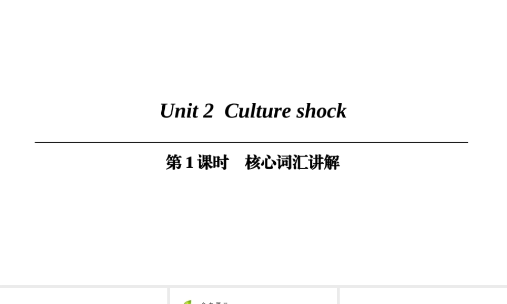 （广州沈阳通用）九年级英语下册 Module 1 Explorations and exchanges Unit 2 Culture shock（第1课时）核心词汇讲解课件 牛津深圳版-牛津深圳版初中九年级下册英语课件