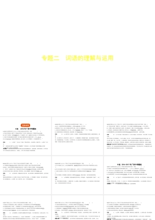 （广西地区）中考语文 第一部分 基础知识积累与运用 专题二 词语的理解与运用（试题部分）课件-人教版初中九年级全册语文课件