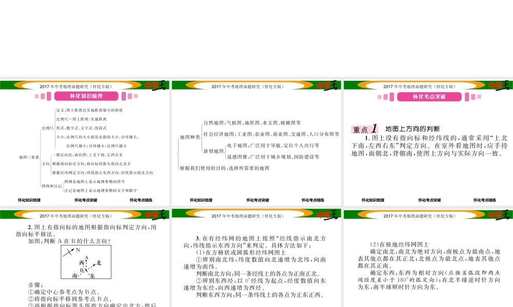 （怀化专版）春中考地理 七上 第一章 让我们走进地理课件-人教版初中九年级全册地理课件