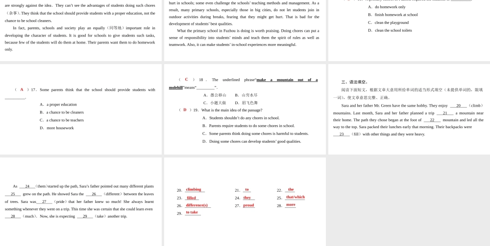 （广州沈阳通用）九年级英语下册 Module 2 Environmental problems Unit 3 The environment（第6课时）巩固与提升课件 牛津深圳版-牛津深圳版初中九年级下册英语课件