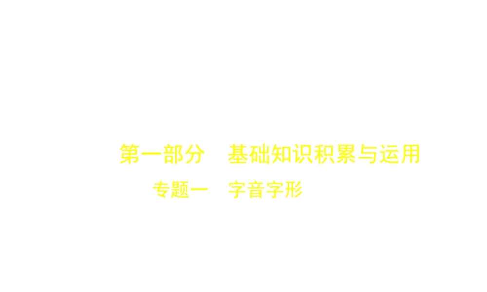 （广西地区）中考语文 第一部分 基础知识积累与运用 专题一 字音字形（试题部分）课件-人教版初中九年级全册语文课件