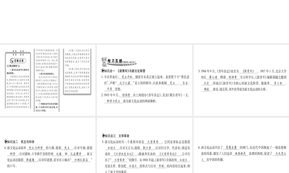 （广西级历史上册 第二单元 辛亥革命与民国的创建 第11课 新文化运动课件 岳麓版-岳麓级上册历史课件