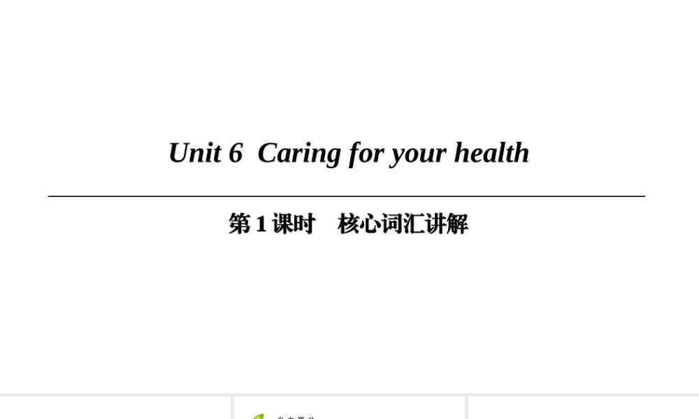 （广州沈阳通用）九年级英语下册 Module 3 Sport and health Unit 6 Caring for your health（第1课时）核心词汇讲解课件 牛津深圳版-牛津深圳版初中九年级下册英语课件