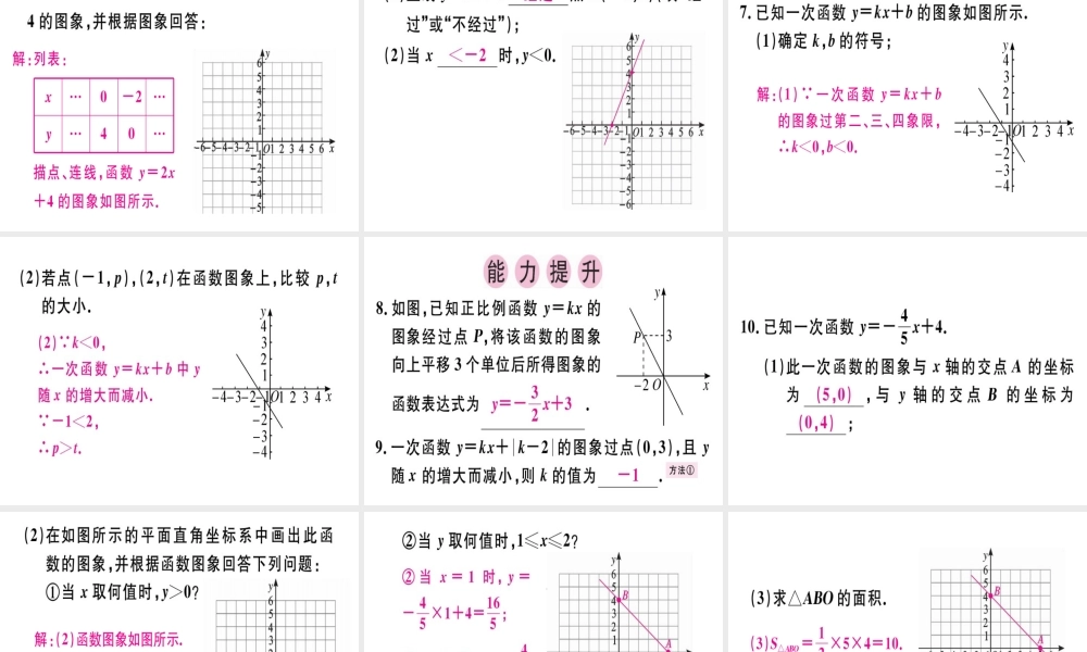（广东专级数学上册 第四章《一次函数》4.3 一次函数的图象（2）习题讲评课件 （新版）北师大版-（新版）北师大级上册数学课件