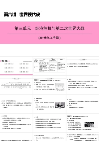 （新课标深圳专用版）中考历史总复习 第六讲 世界现代史 第三单元 经济危机与第二次世界大战课件-人教版初中九年级全册历史课件