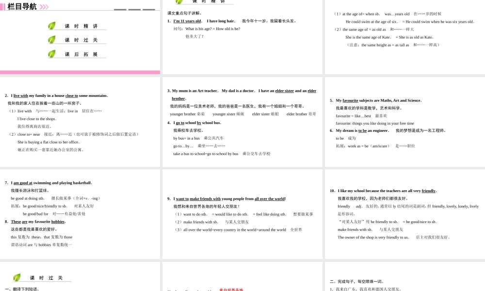 （广州沈阳通用）七年级英语上册 Module 1 My life Unit 1 Making friends（第2课时）阅读课件 牛津深圳版-牛津深圳版初中七年级上册英语课件