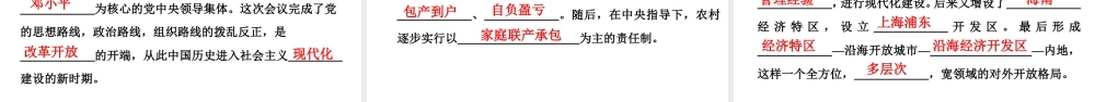 （新课标深圳专用版）中考历史总复习 第三讲 中国现代史 第三单元 建设有中国特色的社会主义课件-人教版初中九年级全册历史课件