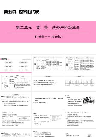 （新课标深圳专用版）中考历史总复习 第五讲 世界近代史 第二单元 英、美、法资产阶级革命课件-人教版初中九年级全册历史课件