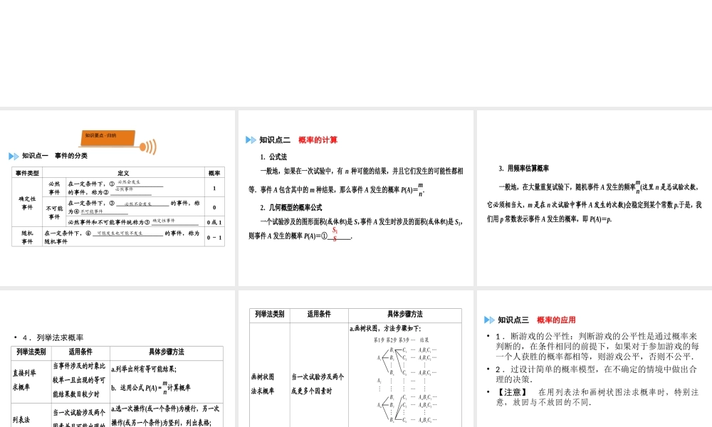 （广西专用）中考数学一轮新优化复习 第一部分 教材同步复习 第八章 统计与概率 第32讲 概率及其应用课件-人教版初中九年级全册数学课件