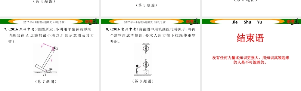 （怀化专版）中考物理命题研究 第二编 重点题型专题突破篇 专题三 作图题（二）力学作图课件-人教版初中九年级全册物理课件