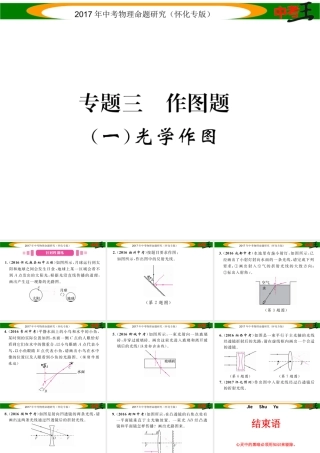 （怀化专版）中考物理命题研究 第二编 重点题型专题突破篇 专题三 作图题（一）光学作图课件-人教版初中九年级全册物理课件