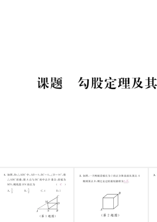 （毕节专版）八年级数学下册 第1章 三角形的证明 课题5 勾股定理及其逆定理当堂检测课件 （新版）北师大版-（新版）北师大版初中八年级下册数学课件