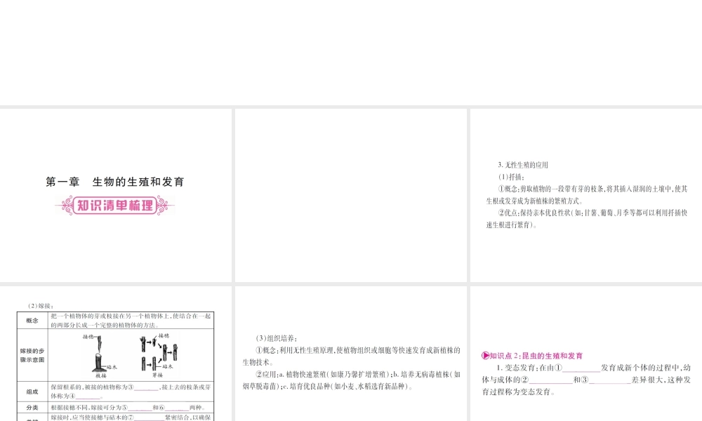 （广西玉林）春中考生物 第7单元 生物圈中生命的延续和发展复习课件-人教级全册生物课件
