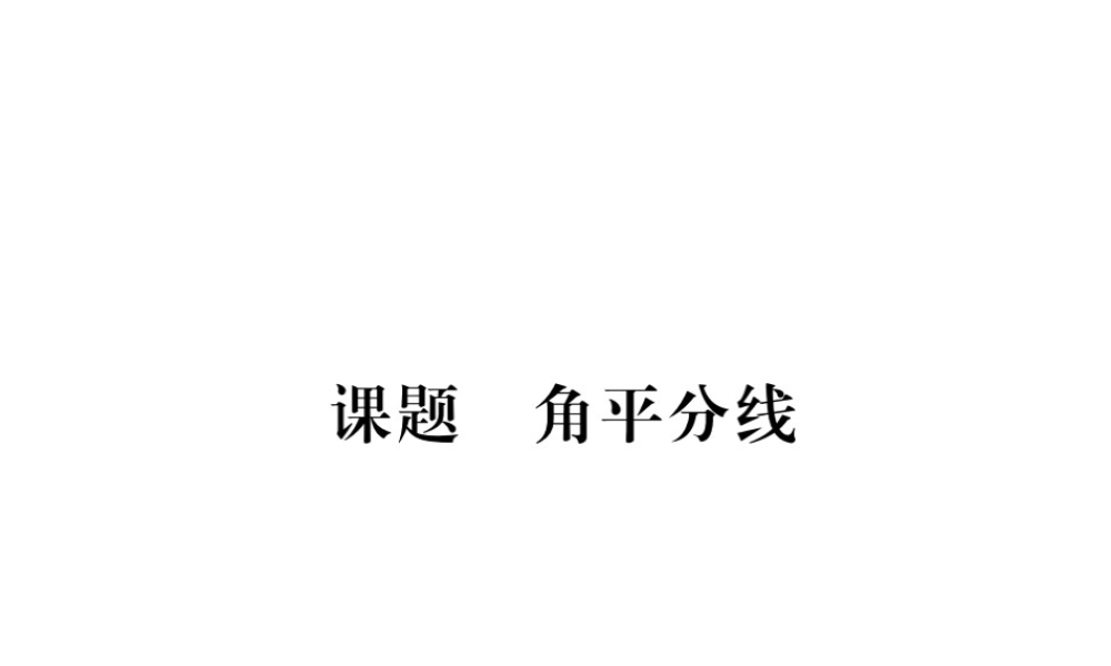 （毕节专版）八年级数学下册 第1章 三角形的证明 课题9 角平分线当堂检测课件 （新版）北师大版-（新版）北师大版初中八年级下册数学课件