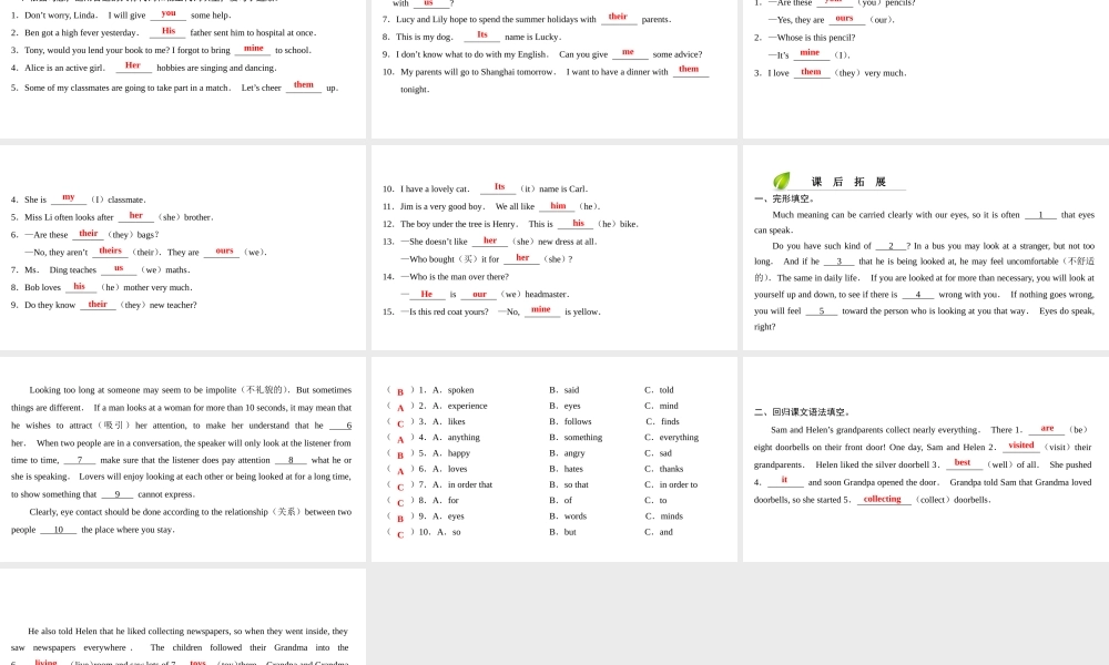 （广州沈阳通用）七年级英语上册 Module 4 Fun time Unit 8 Collecting things（第3课时）语法课件 牛津深圳版-牛津深圳版初中七年级上册英语课件