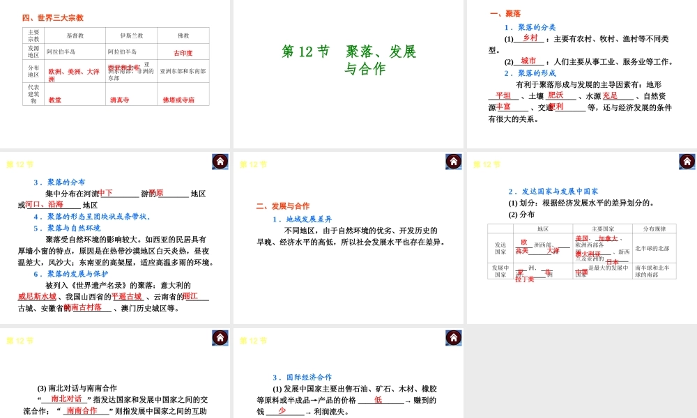 （新课标）（包头专版）2014中考地理复习方案 第四章 居民与聚落 发展与合作课件 