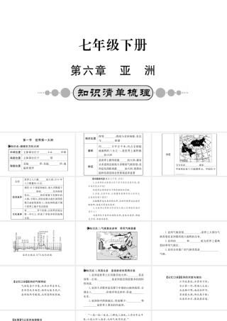 （广西玉林地区）中考地理 第六章 亚洲系统复习课件-人教版初中九年级全册地理课件