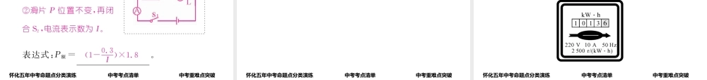 （怀化专版）中考物理命题研究 第一编 教材知识梳理篇 第十四讲 电功率 课时2 测量小灯泡的电功率（精讲）课件-人教版初中九年级全册物理课件