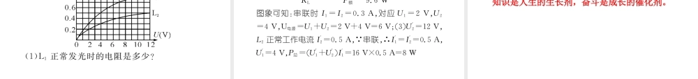 （怀化专版）中考物理命题研究 第一编 教材知识梳理篇 第十四讲 电功率 课时2 测量小灯泡的电功率（精练）课件-人教版初中九年级全册物理课件