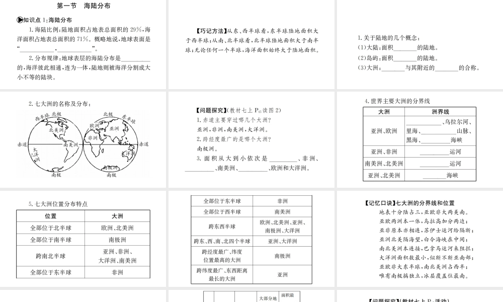 （广西玉林地区）中考地理 第三章 海洋与陆地系统复习课件-人教版初中九年级全册地理课件