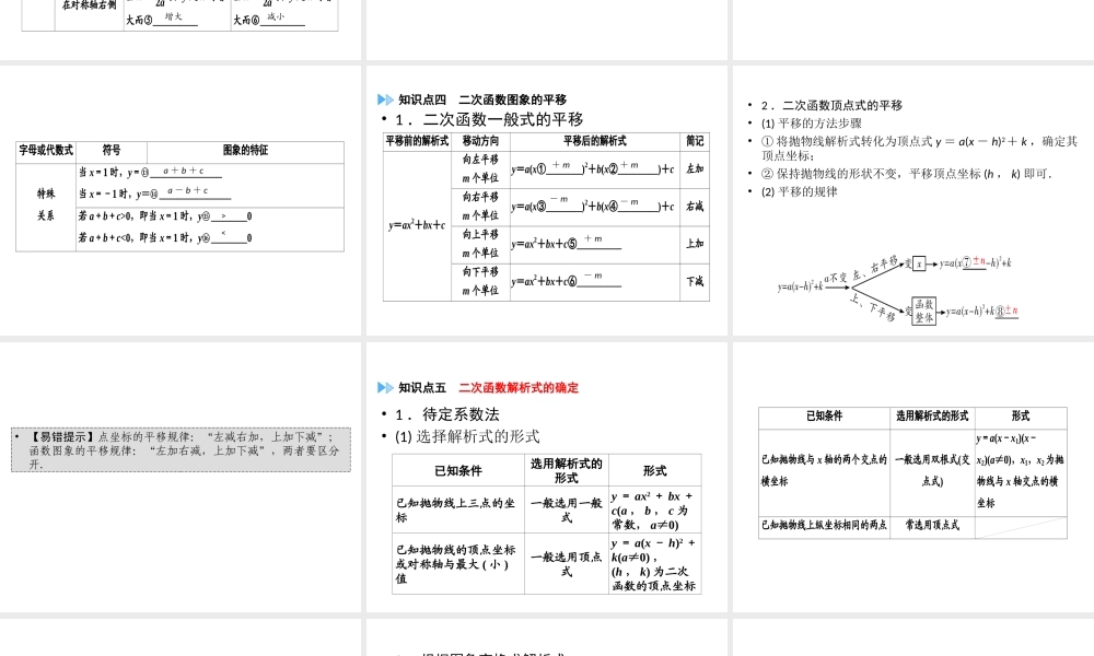 （广西专用）中考数学一轮新优化复习 第一部分 教材同步复习 第三章 函数 第14讲 二次函数的图象与性质课件-人教级全册数学课件