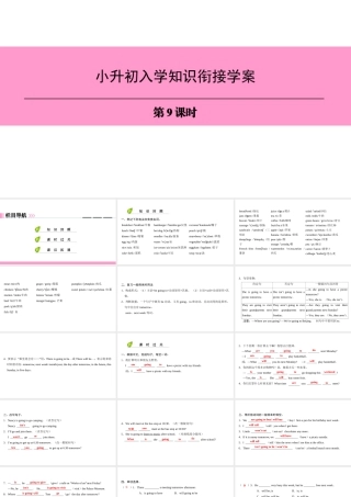 （广州沈阳通用）七年级英语上册 小升初入学知识衔接学案（第9课时）课件 牛津深圳版-牛津深圳版初中七年级上册英语课件