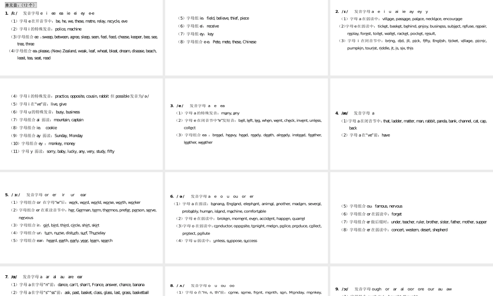 （广州沈阳通用）七年级英语上册 英语国际音标常见字母组合发音规律课件 牛津深圳版-牛津深圳版初中七年级上册英语课件