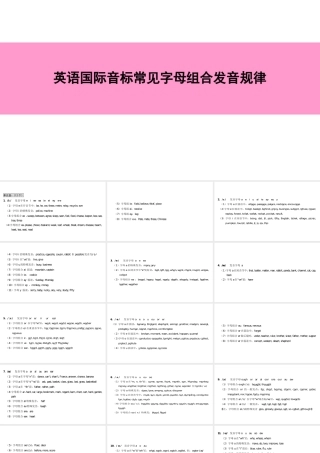 （广州沈阳通用）七年级英语上册 英语国际音标常见字母组合发音规律课件 牛津深圳版-牛津深圳版初中七年级上册英语课件
