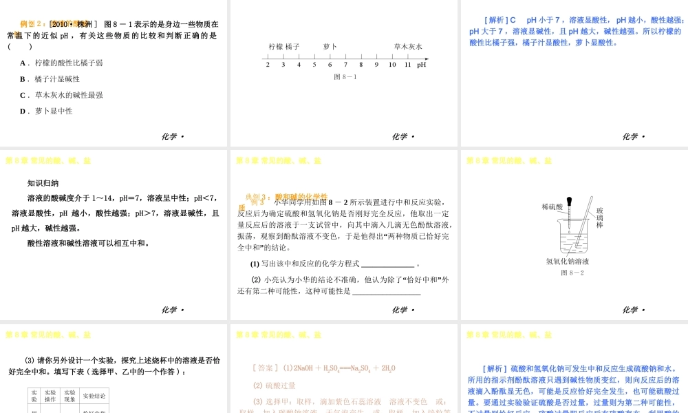 （新课标）2012-2013学年九年级化学下册 第8章 常见的酸、碱、盐同步课件 粤教版