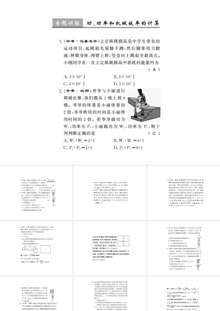 （桂林专版）秋九年级物理上册 专题训练 功、功率和机械效率的计算课件 （新版）粤教沪版-（新版）粤教沪版初中九年级上册物理课件