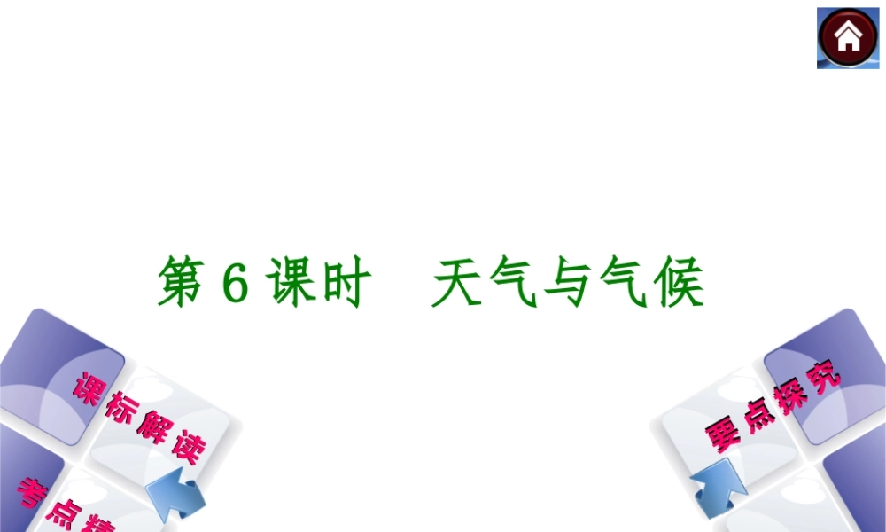 （新课标）2014中考地理复习方案 第6课时 天气与气候（课标解读+考点精讲+要点探究）课件 新人教版