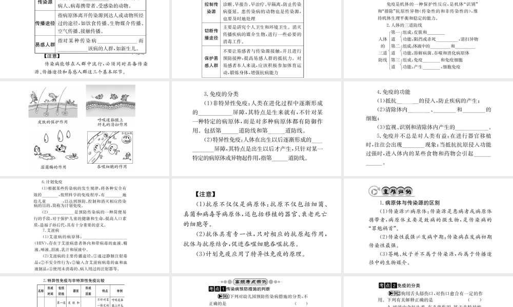 （广西玉林地区）中考生物 知识系统复习 第八单元 健康地生活课件-人教级全册生物课件